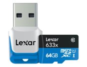 Lexar 64GB mSDXC HP CLS10 UHS-I 95MB/s + adaptor USB 3.0 