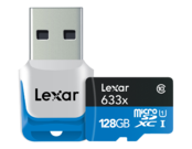 Lexar 128GB mSDXC HP CLS10 UHS-I 95MB/s + adaptor USB 3.0 