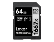 Lexar 64GB SDXC CLS10 UHS-II 250MB/s citire, 90MB/s scriere