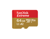 SanDisk Extreme microSDXC 64GB + SD Adapter 160MB/s A2 1