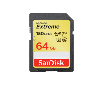 Extreme SDXC 64GB 150MB/s V30 UHS-I U3    