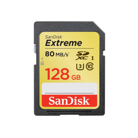 128GB SDXC Extreme U3 CLS10 80MB/s 