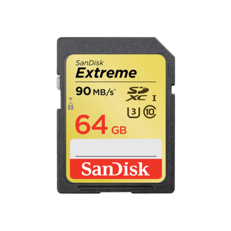 64GB SDXC Extreme U3 CLS10 90MB/s