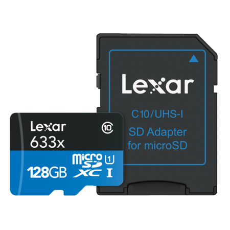 128GB mSDXC HP CLS10 UHS-I 95MB/s+ adaptor SD 