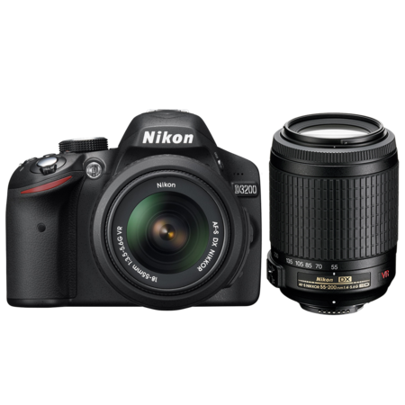 Nikon D3200 Dual Zoom Kit (18-55 VR+55-200VR) (black)