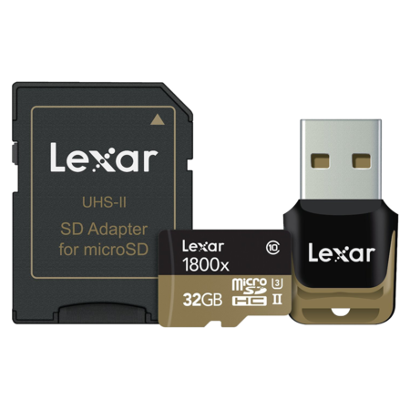 32GB mSDHC/XC UHS-II 1800x reader&adaptor CLS10 U3 