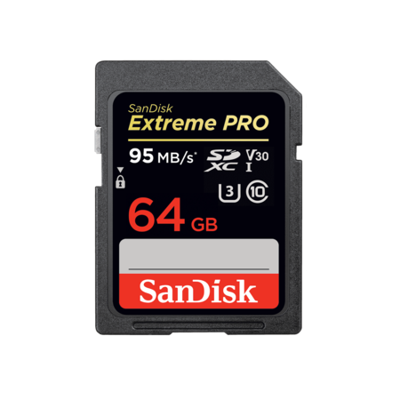 64GB SDXC Extreme Pro 95MB/s UHS-I V30 U3  