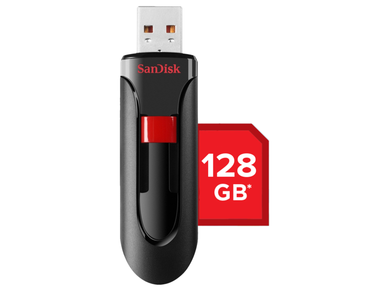 128GB USB 2.0 SanDisk Cruzer Glide SanDisk imagine noua tecomm.ro